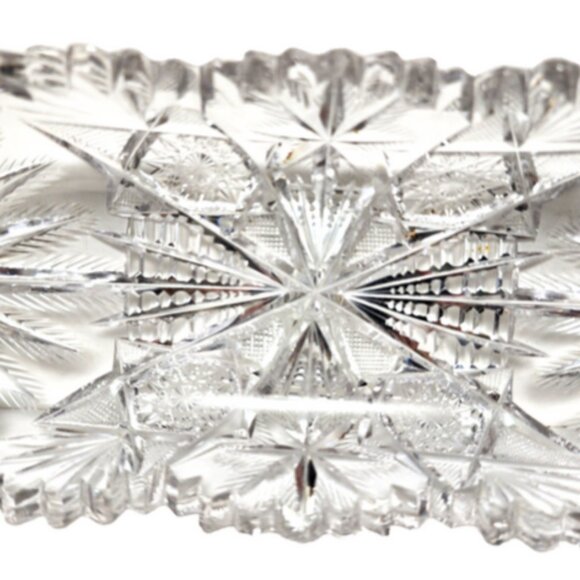 Antique RARE American Brilliant Cut Crystal Glass Celery 12” x 4.25” Dish. - Picture 5 of 11